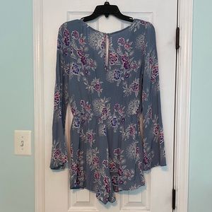 Mudd Long-Sleeved Floral Romper
